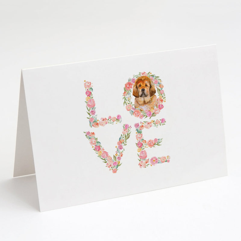 Tibetan Mastiff Love Greeting Cards and Envelopes Pack of 8