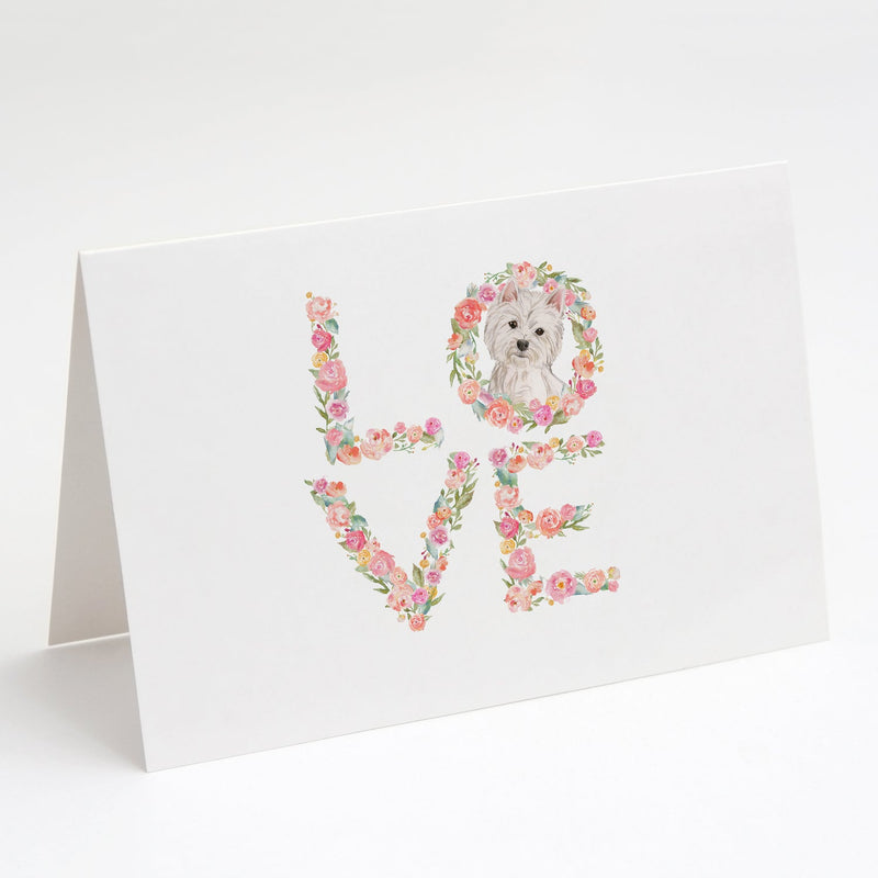 Westie Love Greeting Cards and Envelopes Pack of 8