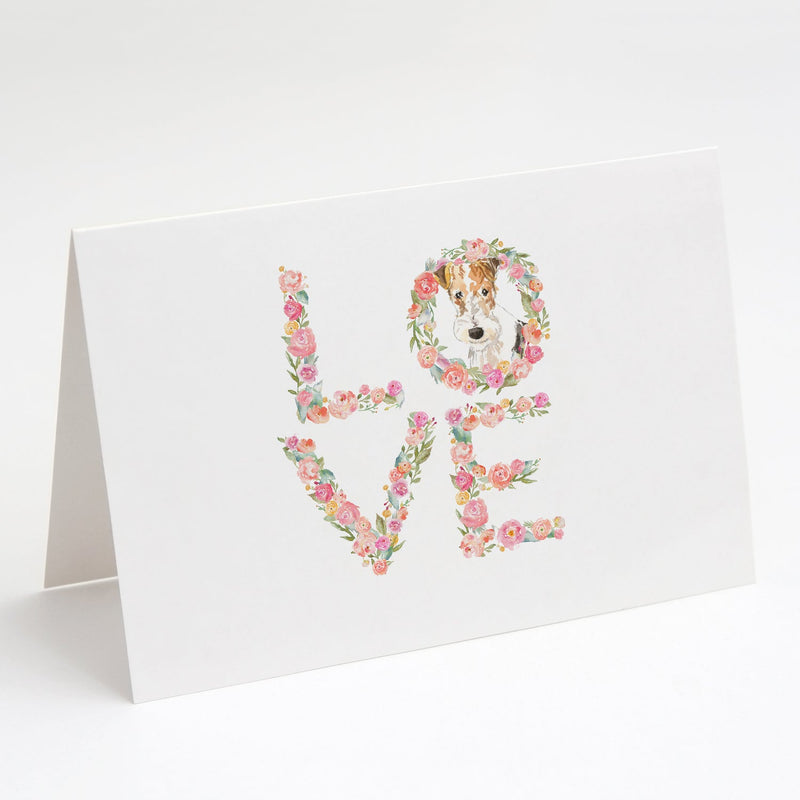 Wirehaired Fox Terrier Love Greeting Cards and Envelopes Pack of 8