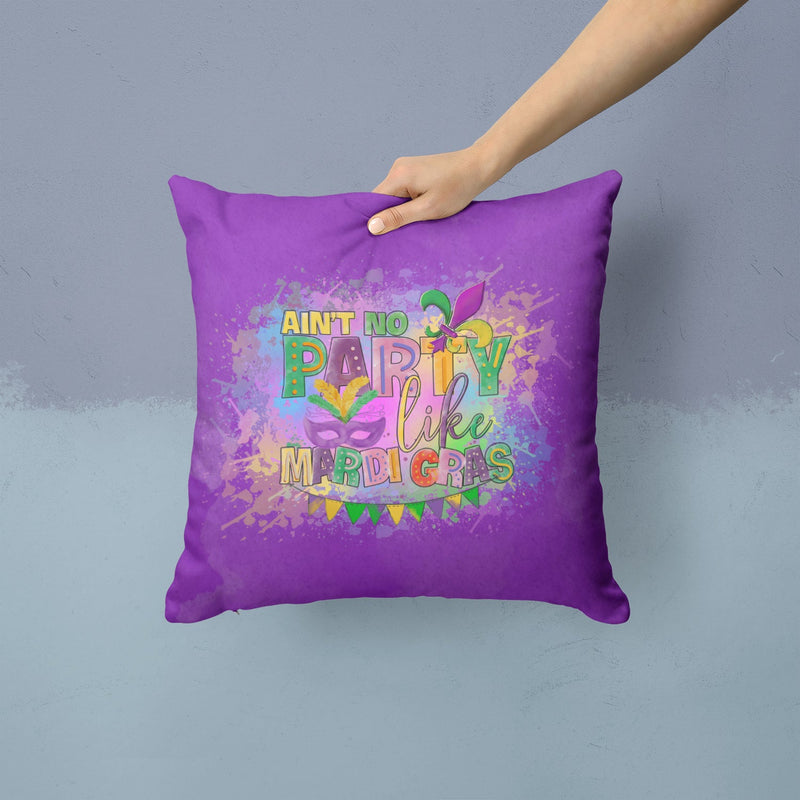 Ain't No Party Like Mardi Gras Fabric Decorative Pillow