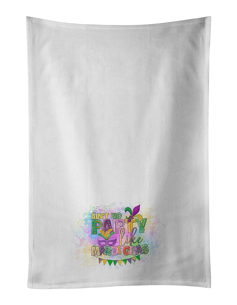 Ain't No Party Like Mardi Gras White Kitchen Towel Set of 2 Dish Towels