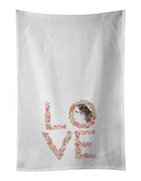 Border Collie Love White Kitchen Towel Set of 2 Dish Towels