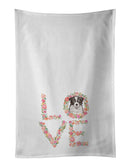 Border Collie Puppy Love White Kitchen Towel Set of 2 Dish Towels
