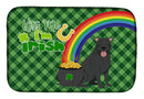 Black Pit Bull Terrier St. Patrick's Day Dish Drying Mat – Absorbent, Artistic Kitchen Essentials
