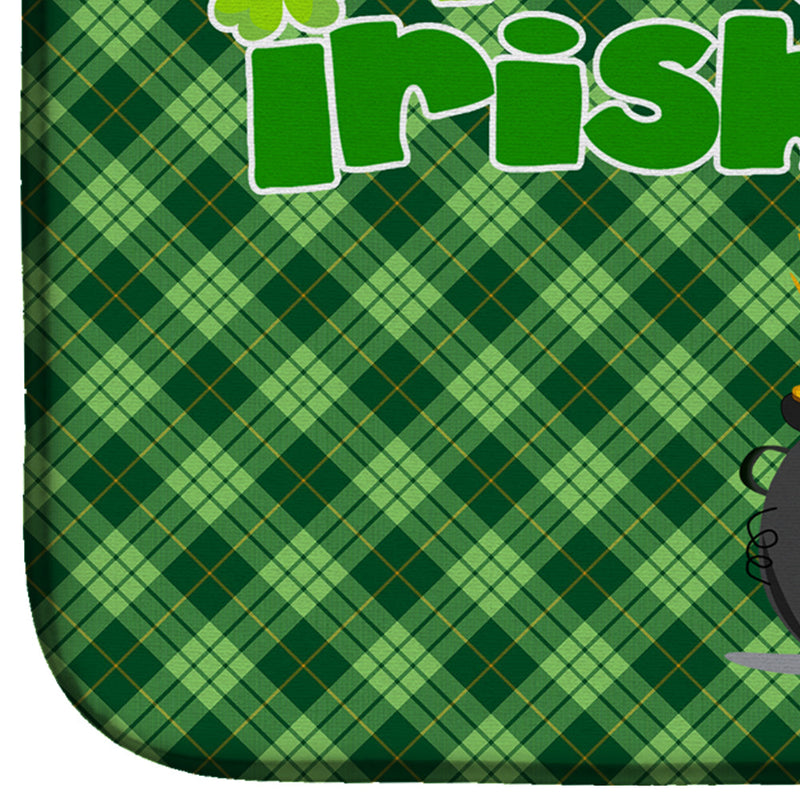 Blue Pit Bull Terrier St. Patrick's Day Dish Drying Mat – Absorbent, Artistic Kitchen Essentials