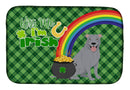 Blue Pit Bull Terrier St. Patrick's Day Dish Drying Mat – Absorbent, Artistic Kitchen Essentials