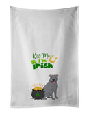 Blue Pit Bull Terrier St. Patrick's Day White Kitchen Towel Set of 2 Dish Towels