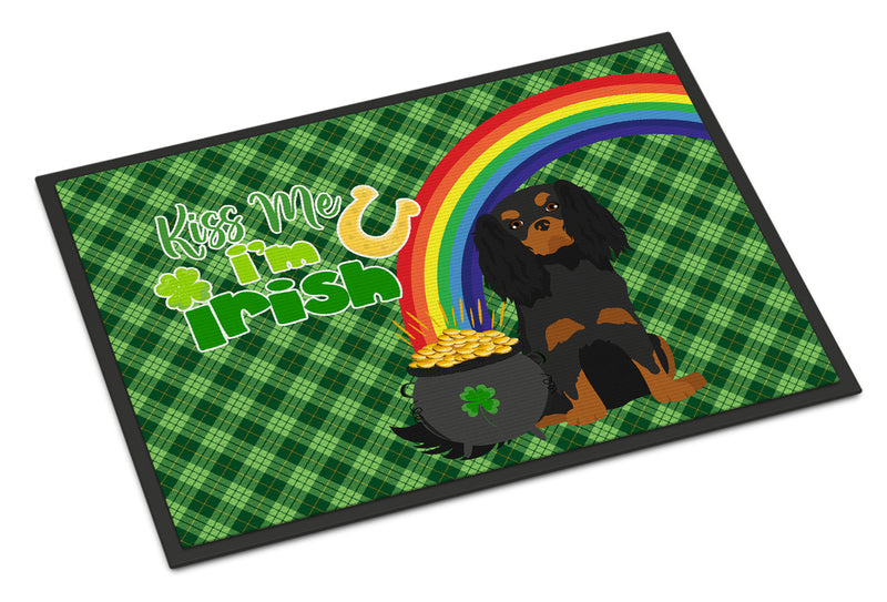 Black and Tan Cavalier Spaniel St. Patrick's Day Doormat - 24x36 Decorative Floor Mat – Indoor/Outdoor Rug with Artistic Flair