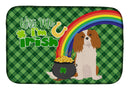 Blenheim Cavalier Spaniel St. Patrick's Day Dish Drying Mat – Absorbent, Artistic Kitchen Essentials
