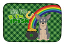 Blue and White Chihuahua St. Patrick's Day Dish Drying Mat – Absorbent, Artistic Kitchen Essentials