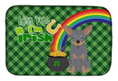 Blue and Tan Chihuahua St. Patrick's Day Dish Drying Mat – Absorbent, Artistic Kitchen Essentials