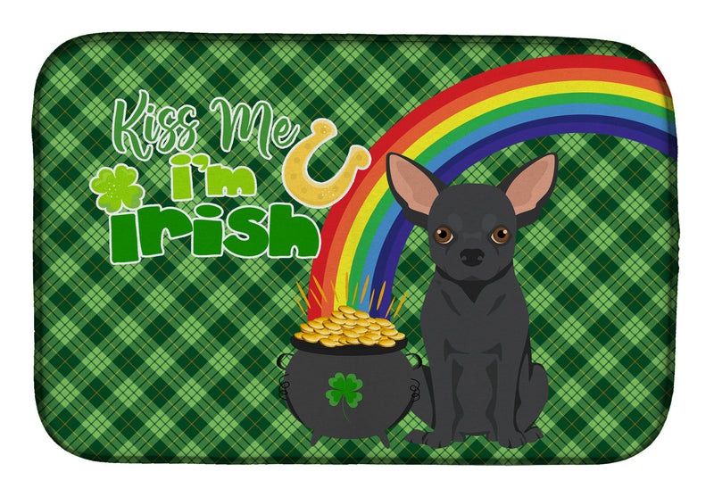 Black Chihuahua St. Patrick's Day Dish Drying Mat – Absorbent, Artistic Kitchen Essentials