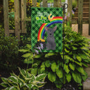 Blue Chihuahua St. Patrick's Garden Flag – "Kiss Me I’m Irish" with Pot of Gold & Rainbow
