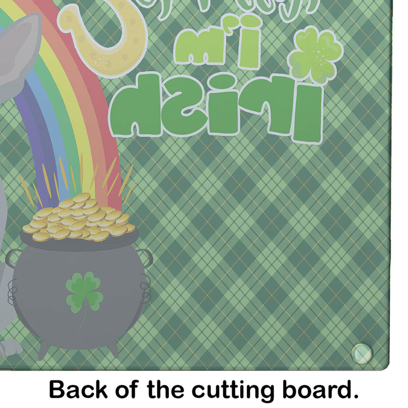 Silver Chihuahua St. Patrick's Day Glass Cutting Boards – Durable, Decorative Kitchen Art Large