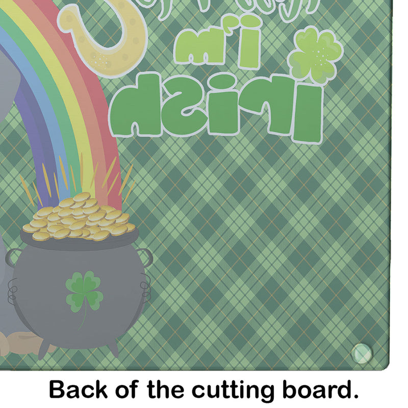 Blue and Tan Dachshund St. Patrick's Day Glass Cutting Boards – Durable, Decorative Kitchen Art Large