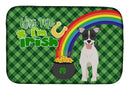 Black White Smooth Jack Russell Terrier St. Patrick's Day Dish Drying Mat – Absorbent, Artistic Kitchen Essentials