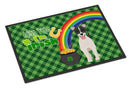 Black White Smooth Jack Russell Terrier St. Patrick's Day Doormat - 24x36 Decorative Floor Mat – Indoor/Outdoor Rug with Artistic Flair