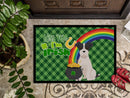 Black White Wirehair Jack Russell Terrier St. Patrick's Day Doormat - 24x36 Decorative Floor Mat – Indoor/Outdoor Rug with Artistic Flair