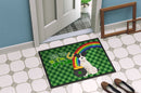 Black White Wirehair Jack Russell Terrier St. Patrick's Day Doormat - 24x36 Decorative Floor Mat – Indoor/Outdoor Rug with Artistic Flair
