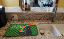 Black Labrador Retriever St. Patrick's Day Dish Drying Mat – Absorbent, Artistic Kitchen Essentials