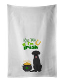Black Labrador Retriever St. Patrick's Day White Kitchen Towel Set of 2 Dish Towels