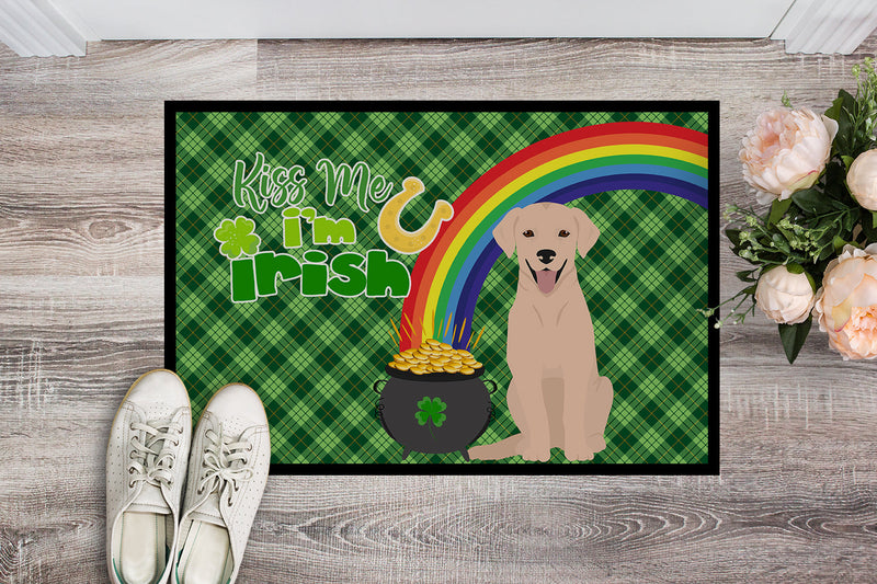 Yellow Labrador Retriever St. Patrick's Day Indoor or Outdoor Mat 24x36