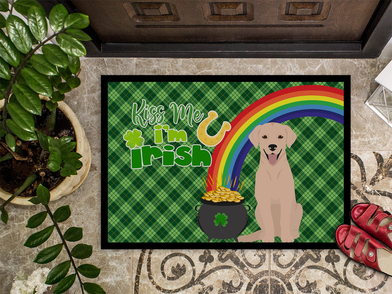 Yellow Labrador Retriever St. Patrick's Day Indoor or Outdoor Mat 24x36