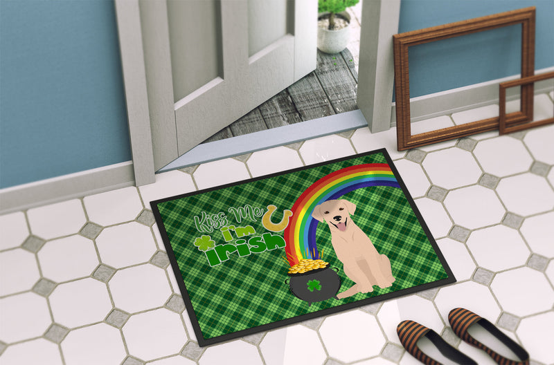 Yellow Labrador Retriever St. Patrick's Day Indoor or Outdoor Mat 24x36