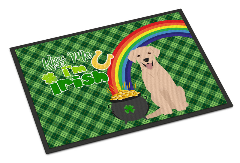 Yellow Labrador Retriever St. Patrick's Day Indoor or Outdoor Mat 24x36