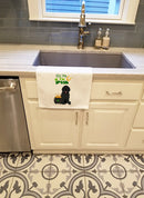 Black Newfoundland St. Patrick's Day White Kitchen Towel Set of 2 Dish Towels