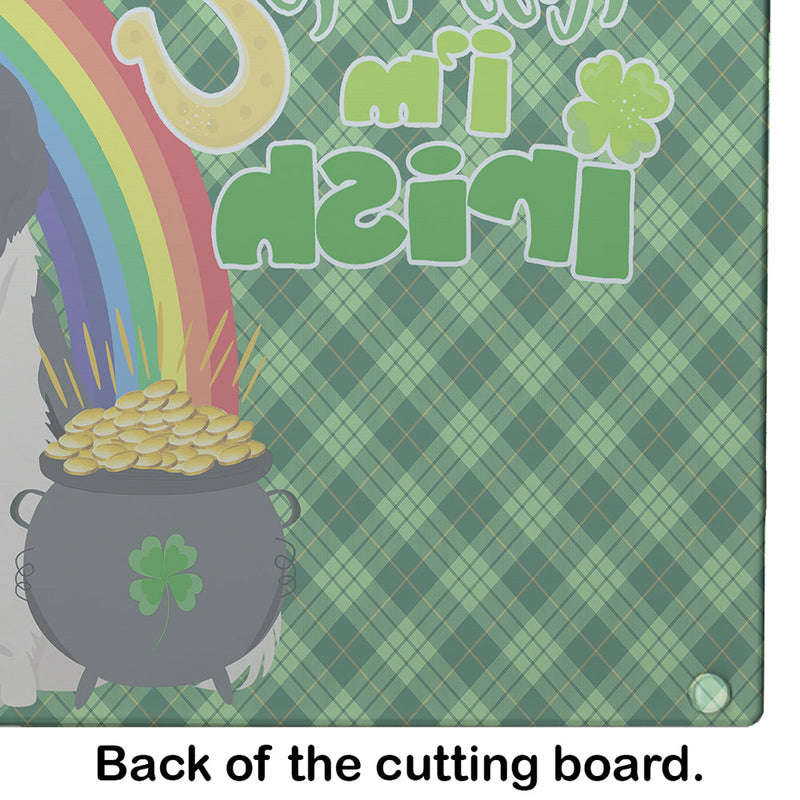 Landseer Newfoundland St. Patrick's Day Glass Cutting Boards – Durable, Decorative Kitchen Art Large