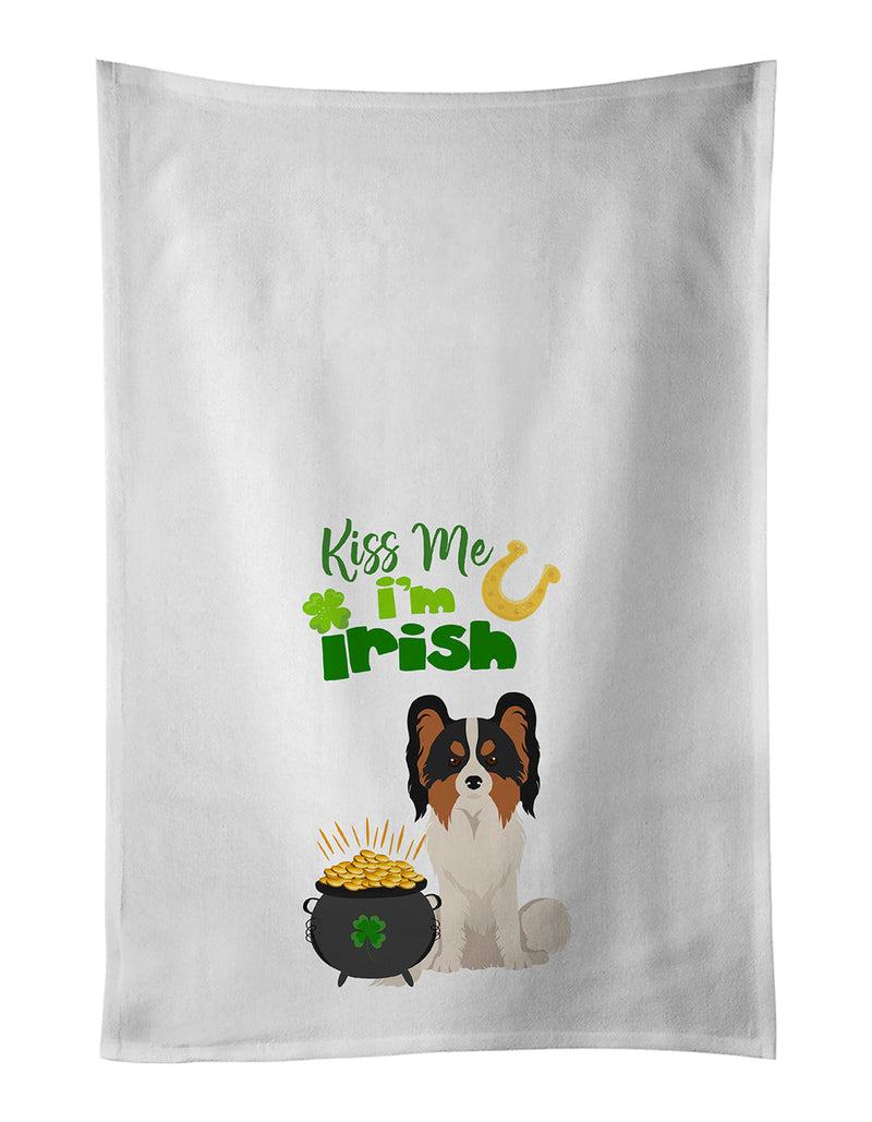 Tricolor Papillon St. Patrick's Day White Kitchen Towel Set of 2 Dish Towels