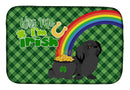 Black Pekingese St. Patrick's Day Dish Drying Mat – Absorbent, Artistic Kitchen Essentials