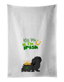 Black Pekingese St. Patrick's Day White Kitchen Towel Set of 2 Dish Towels