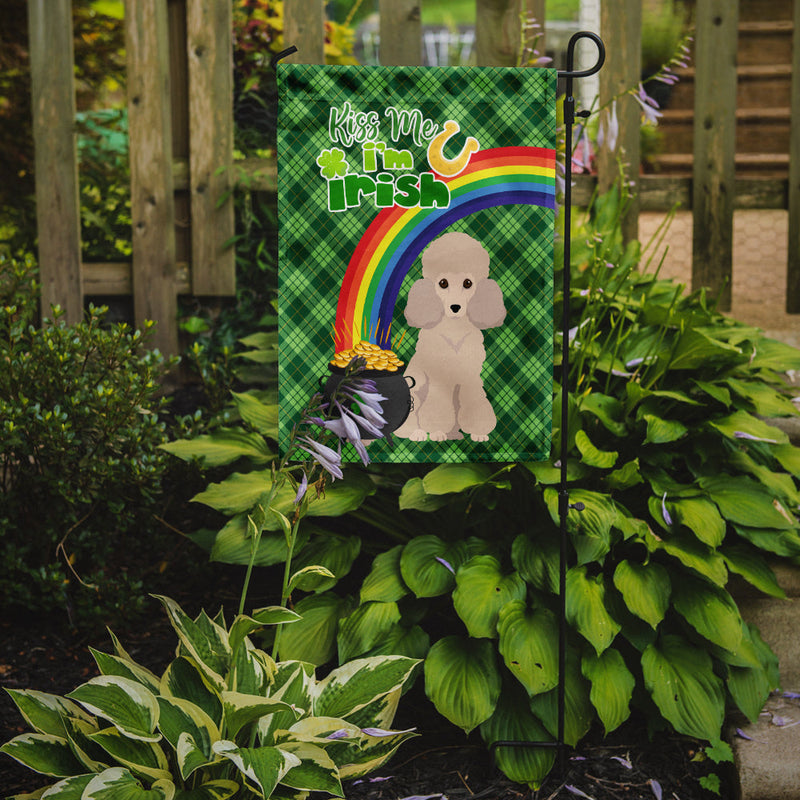 Toy Cream Poodle St. Patrick's Day Flag Garden Size