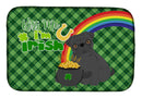 Black Pug St. Patrick's Day Dish Drying Mat – Absorbent, Artistic Kitchen Essentials