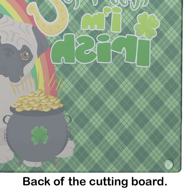 Fawn Pug St. Patrick's Day Glass Cutting Boards – Durable, Decorative Kitchen Art Large