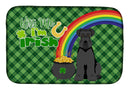 Black Natural Ears Schnauzer St. Patrick's Day Dish Drying Mat – Absorbent, Artistic Kitchen Essentials