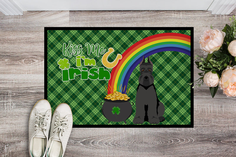 Black Schnauzer St. Patrick's Day Doormat - 24x36 Decorative Floor Mat – Indoor/Outdoor Rug with Artistic Flair