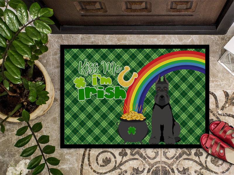 Black Schnauzer St. Patrick's Day Doormat - 24x36 Decorative Floor Mat – Indoor/Outdoor Rug with Artistic Flair