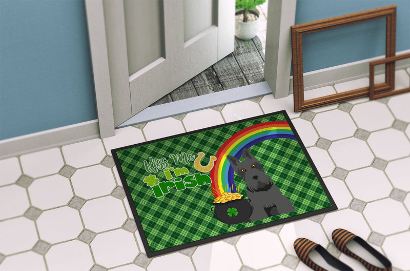 Black Scottish Terrier St. Patrick's Day Doormat - 24x36 Decorative Floor Mat – Indoor/Outdoor Rug with Artistic Flair