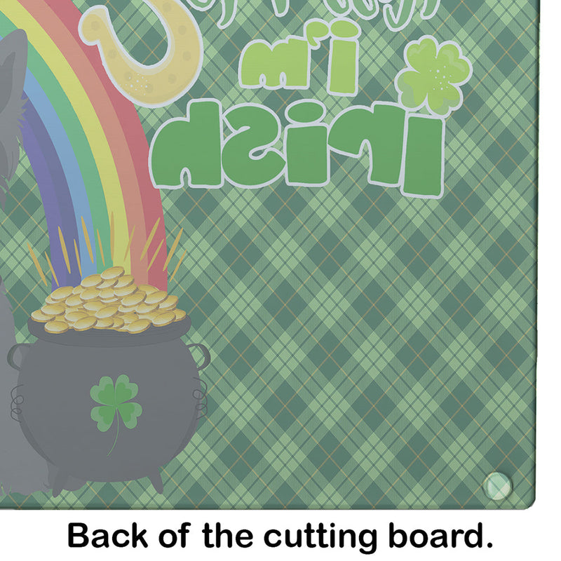 Black Scottish Terrier St. Patrick's Day Glass Cutting Boards – Durable, Decorative Kitchen Art Large