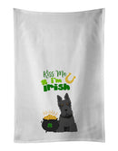 Black Scottish Terrier St. Patrick's Day White Kitchen Towel Set of 2 Dish Towels
