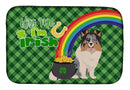 Blue Merle Sheltie St. Patrick's Day Dish Drying Mat – Absorbent, Artistic Kitchen Essentials