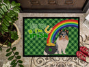 Blue Merle Sheltie St. Patrick's Day Doormat - 24x36 Decorative Floor Mat – Indoor/Outdoor Rug with Artistic Flair