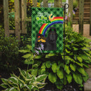 Black Shih Tzu St. Patrick's Garden Flag – "Kiss Me I’m Irish" with Pot of Gold & Rainbow