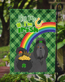 Black Shih Tzu St. Patrick's Garden Flag – "Kiss Me I’m Irish" with Pot of Gold & Rainbow