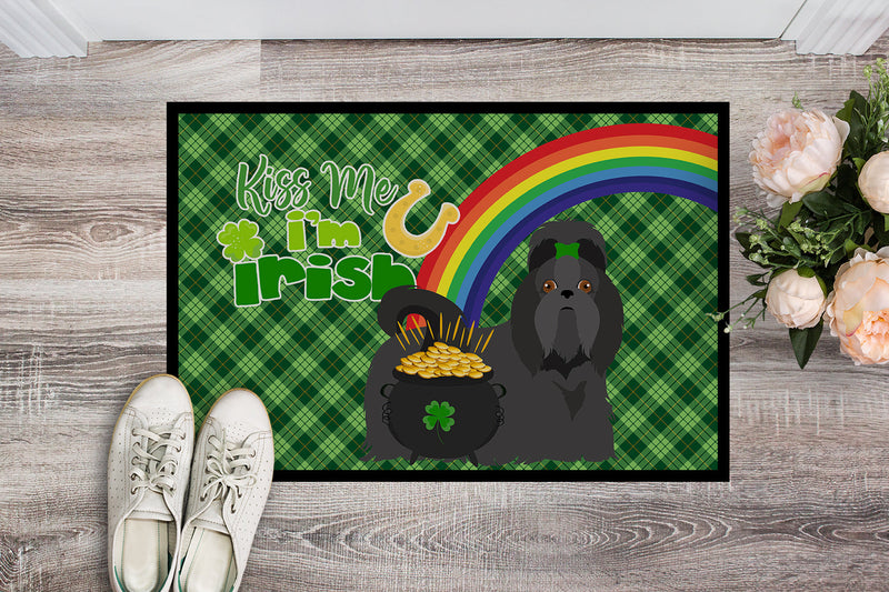 Black Shih Tzu St. Patrick's Day Doormat - 24x36 Decorative Floor Mat – Indoor/Outdoor Rug with Artistic Flair