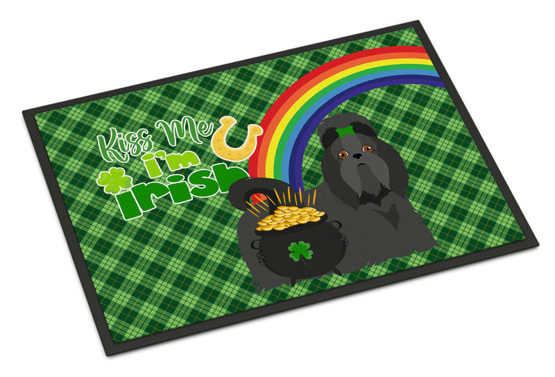 Black Shih Tzu St. Patrick's Day Doormat - 24x36 Decorative Floor Mat – Indoor/Outdoor Rug with Artistic Flair