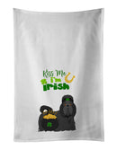Black Shih Tzu St. Patrick's Day White Kitchen Towel Set of 2 Dish Towels